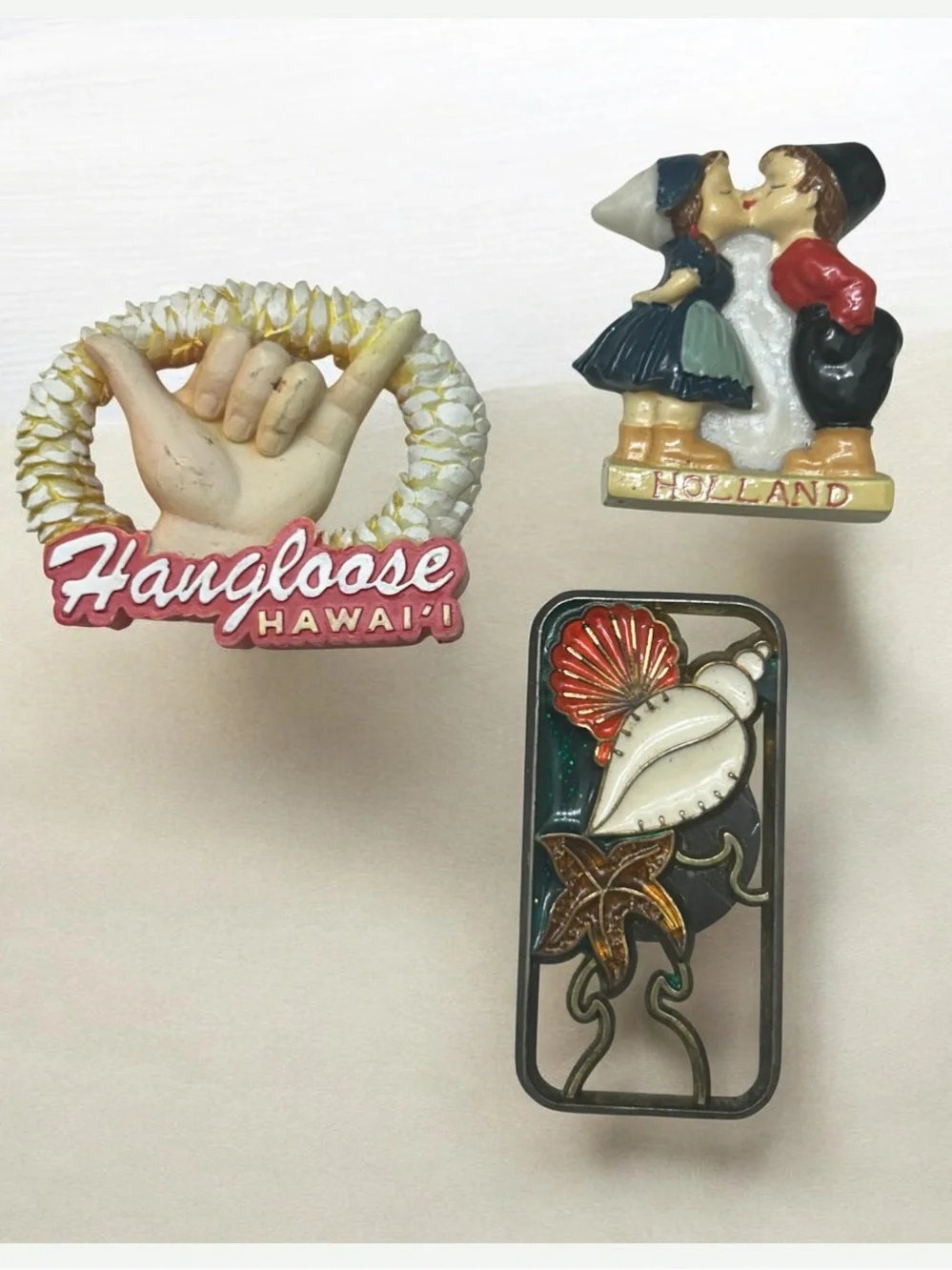 Vintage Hawaii Holland Enamel Sea Life Magnet Lot